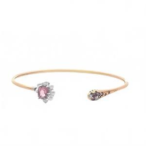 NEW NORMANI women's flower bracelet with multi stones and diamonds in gold/pink